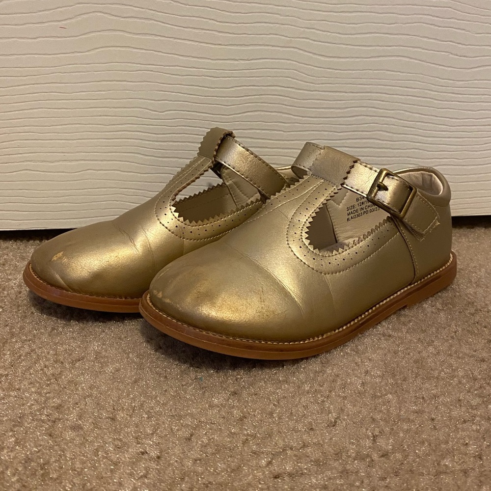 Gold Mary Jane shoes